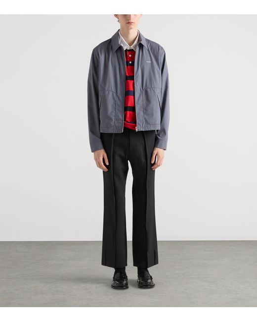 Prada Gray Technical Cotton Zip-Up Blouson Jacket for men