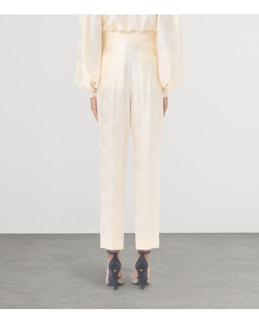 Valentino White Silk Trousers