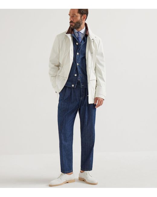 Brunello Cucinelli Blue Cotton Slim Shirt for men