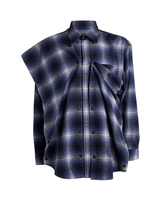 Y. Project Blue Snap-off Check Shirt for men