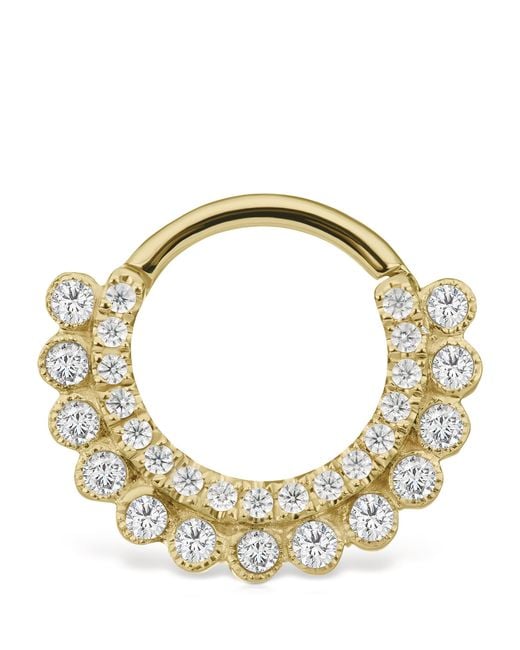 Maria Tash Metallic Invisible Diamond Apsara Hoop Earring