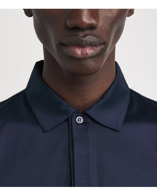 Canali Blue Mercerised Cotton Polo Shirt for men