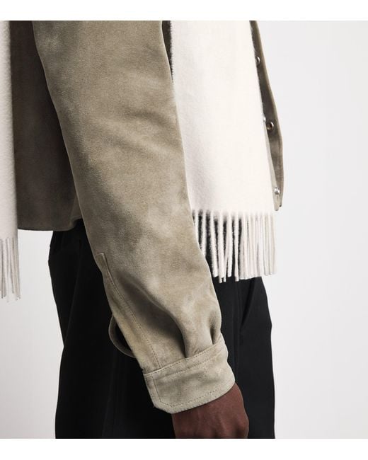 Johnstons White Natural Cashmere Scarf for men