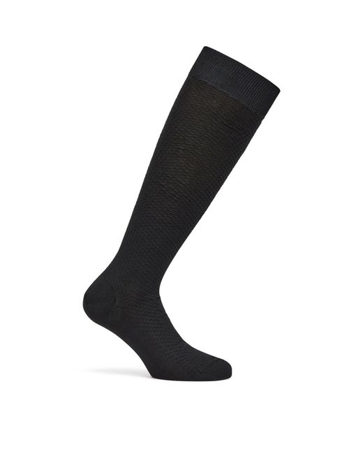 Zegna Black Cotton-blend Mid-calf Socks for men