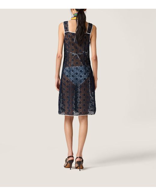 Miu Miu Blue Macramé Mini Dress