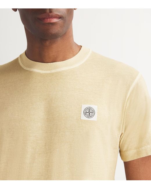 Stone Island Natural Cotton Logo T-Shirt for men