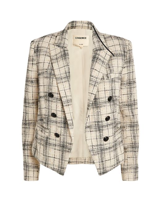 L'Agence Double-breated Brooke Blazer in Natural | Lyst