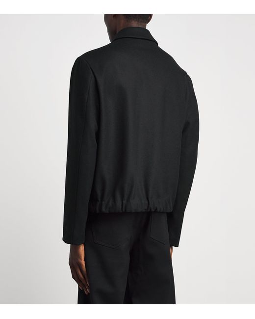 Barena Black Wool-Blend Tailored Bomber Jacket for men
