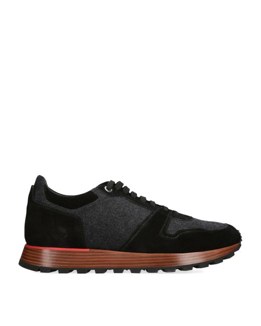 Isaia Black Runner Sneakers for men