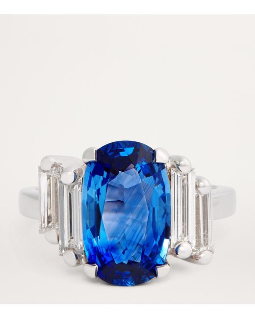 Suzanne Kalan Blue Ceylon Sapphire And Diamond One Of A Kind Ring