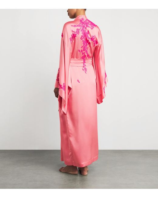 Torlowei Pink Silk Tokoni Long Kimono
