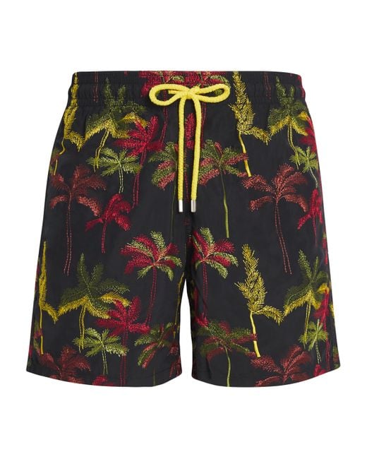 Vilebrequin Multicolor Palm Embroidery Mistral Swim Shorts for men