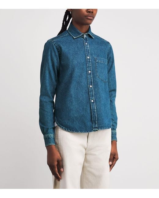 With Nothing Underneath Blue Denim Classic Shirt