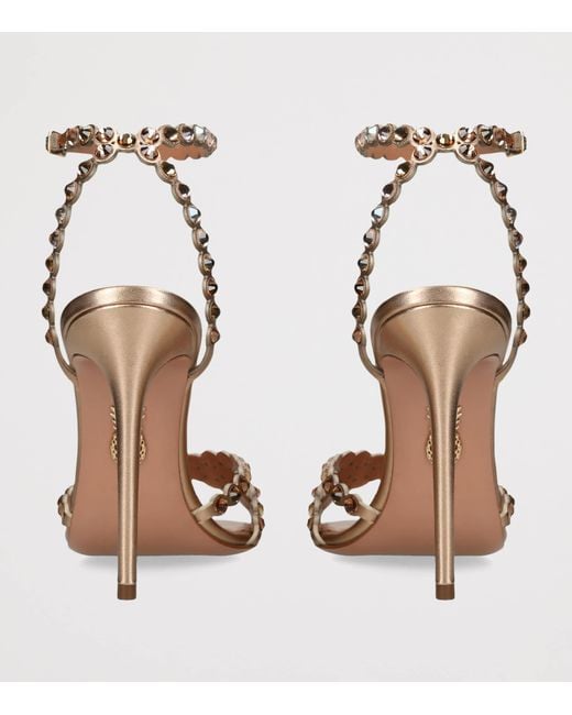 Aquazzura Metallic Leather Tequila Sandals 105
