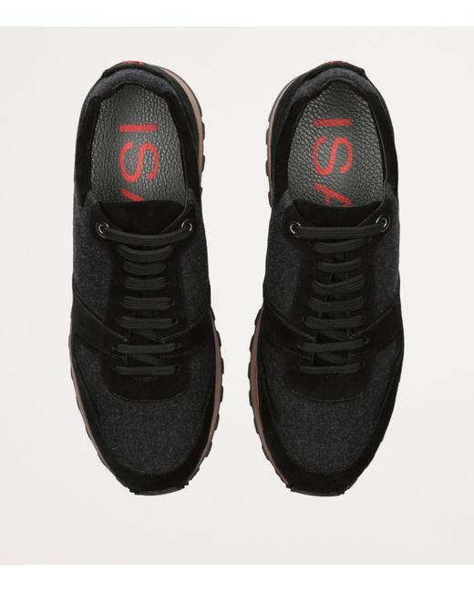 Isaia Black Runner Sneakers for men