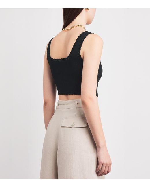 Sandro Black Knitted Crop Top