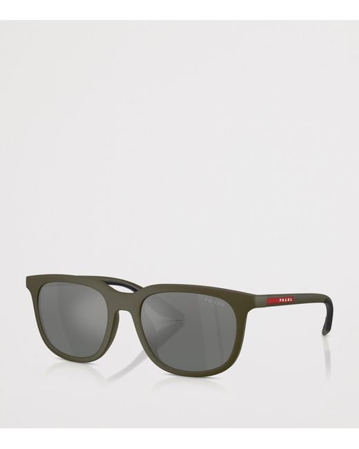 Prada Linea Rossa Gray Pillow Sunglasses for men