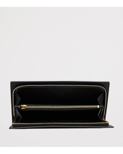 Saint Laurent Black Large Leather Zip-Around Wallet for men