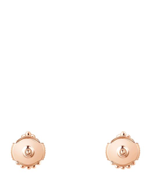 Boucheron White Extra Small Rose And Diamond Serpent Bohème Motif Earrings