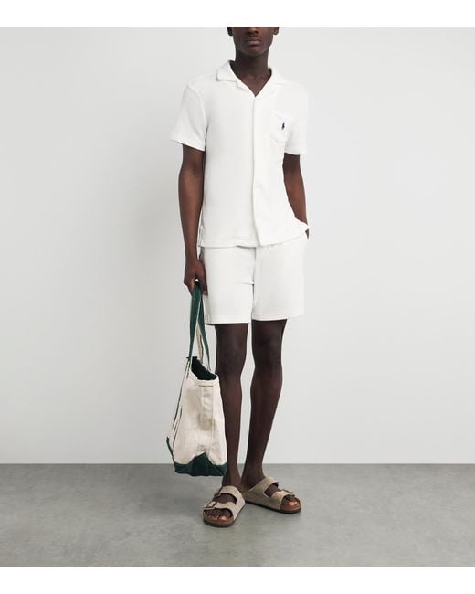 Polo Ralph Lauren White Cotton Terry Short-Sleeve Shirt for men