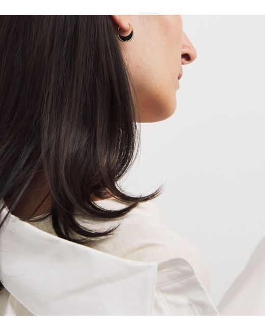 L'Atelier Nawbar Metallic And Diamond Bloop Moon N*93 Hoop Earrings