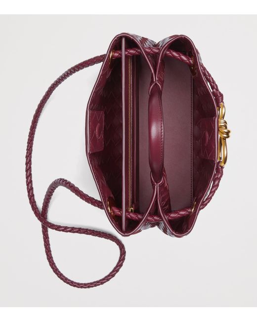 Bottega Veneta Red Small Leather Andiamo Top-Handle Bag