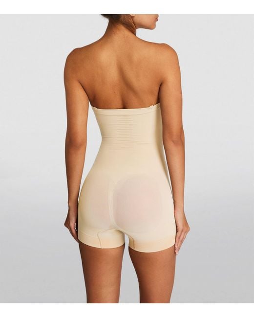 Skims Natural Seamless Sculpt Strapless Shorts Bodysuit