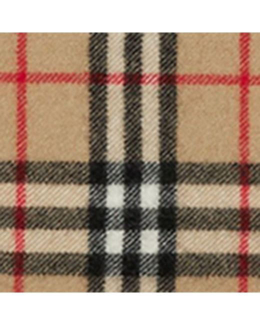 Burberry Brown Cashmere Fringed Check Scarf