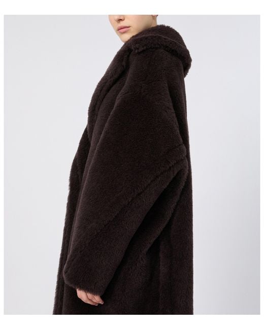 Max Mara Black Alpaca-Wool-Silk Teddy Bear Icon Coat