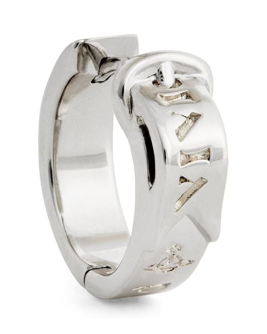 Vivienne Westwood Bobby Hoop Earrings in White for Men | Lyst