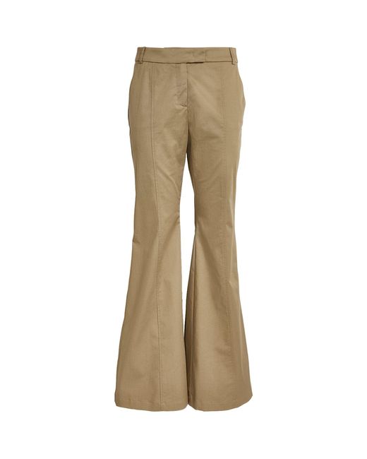 MAX&Co. Natural Gabardine Flared Trousers