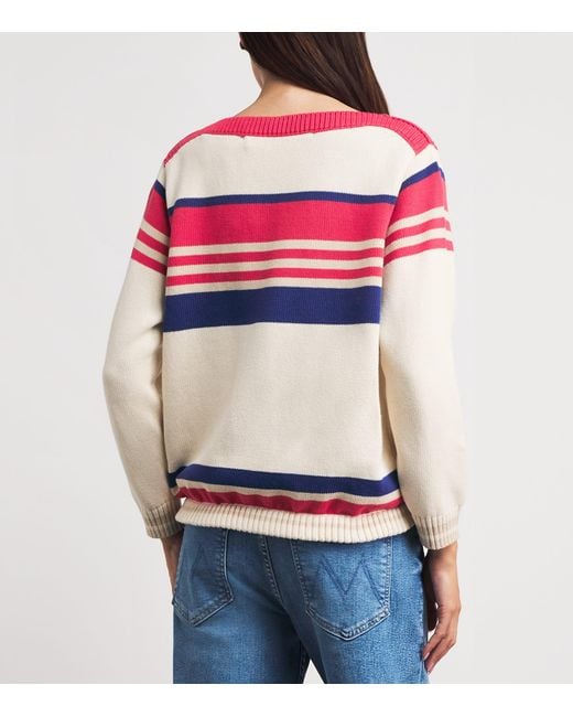 Mother Multicolor Cotton Striped Skipper Sweater