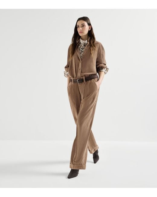 Brunello Cucinelli Brown Elasticated Trousers