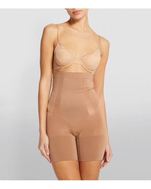 Spanx Brown Sculpt Oncore High-Waist Mid-Thigh Shorts