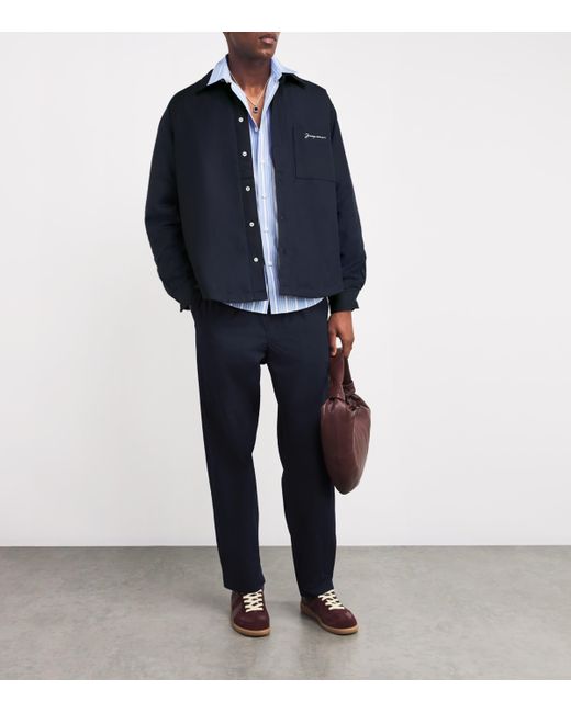 Jacquemus Padded Shirt Jacket in Blue for Men | Lyst