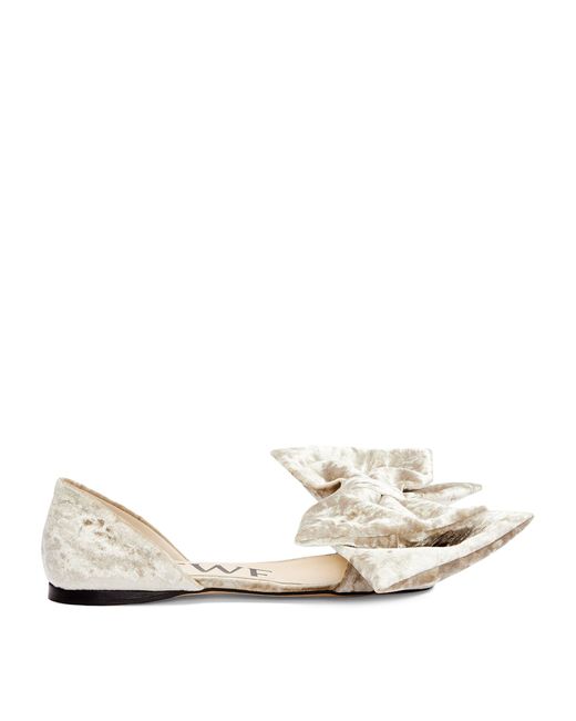 Loewe White Toy Bow D'orsay Ballet Flats