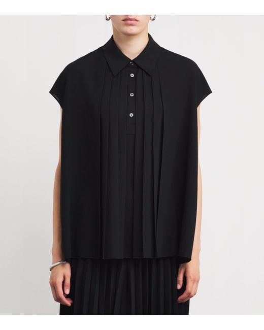 Joseph Black Pleated Antin Blouse