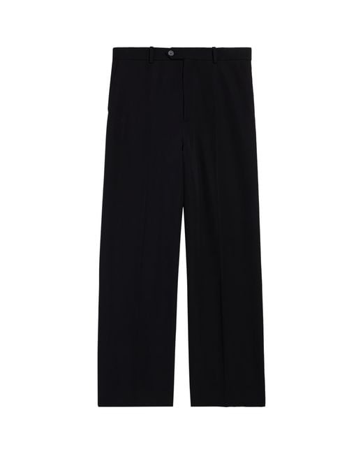 Balenciaga Black Wool Large-Fit Trousers for men