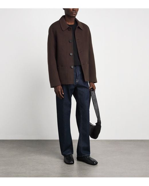 Sandro Brown Wool-Blend Double-Face Jacket for men