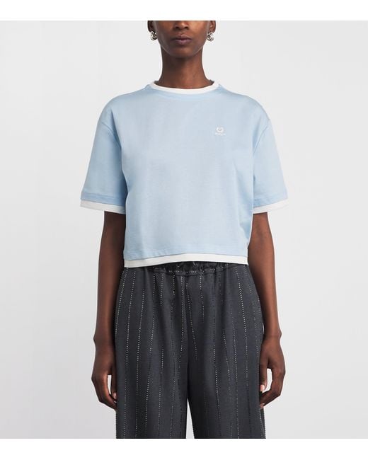 Maje Blue Cotton Logo T-Shirt