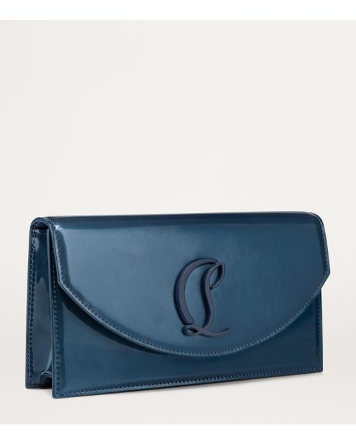 Christian Louboutin Blue Loubi54 Patent Clutch Bag