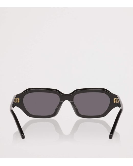 Loewe Black Slim Rectangular Sunglasses