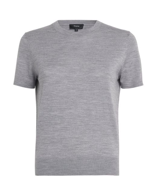 Theory Gray Regal Wool Sweater T-Shirt