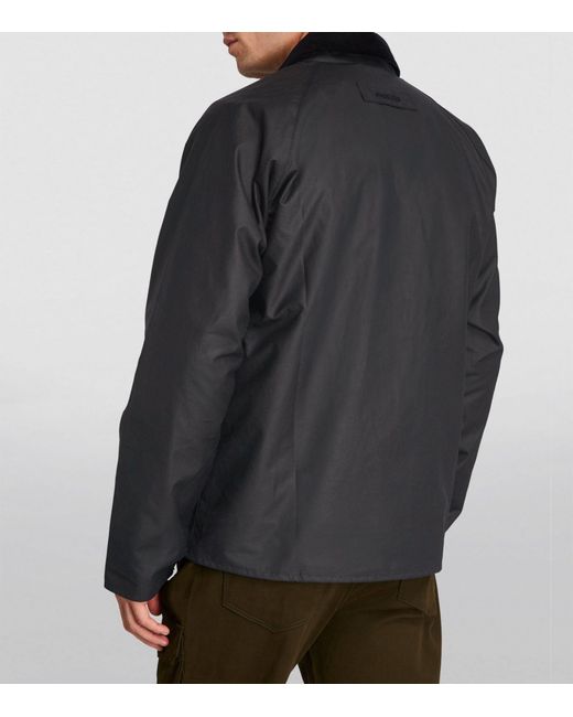Barbour Black Waxed Cotton Utility Jacket for men