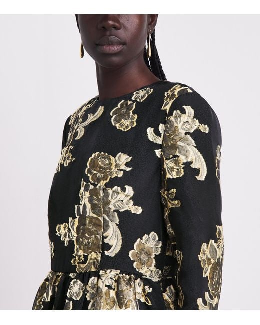 Huishan Zhang Black Embroidered Amanda Gown