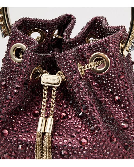 Jimmy Choo Red Embellished Bon Bon Top-Handle Bag