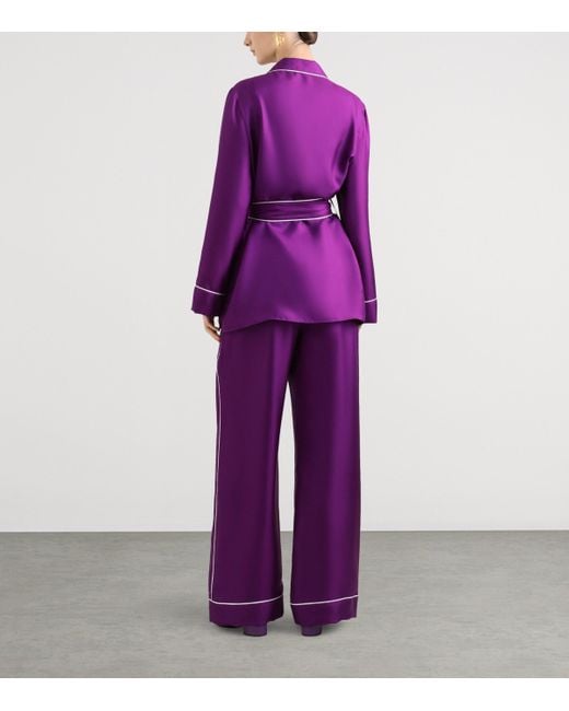 Dolce & Gabbana Purple Silk Trousers