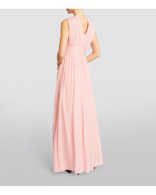 Giambattista Valli Pink Silk Halterneck Maxi Dress