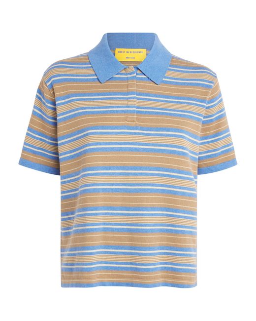 Guest In Residence Blue Cotton-Cashmere Stripe Rugby Shirt