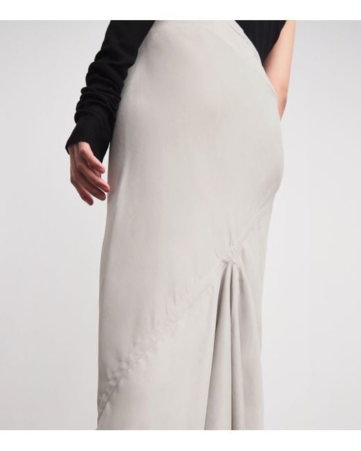 Rick Owens White Bias-Cut Maxi Skirt